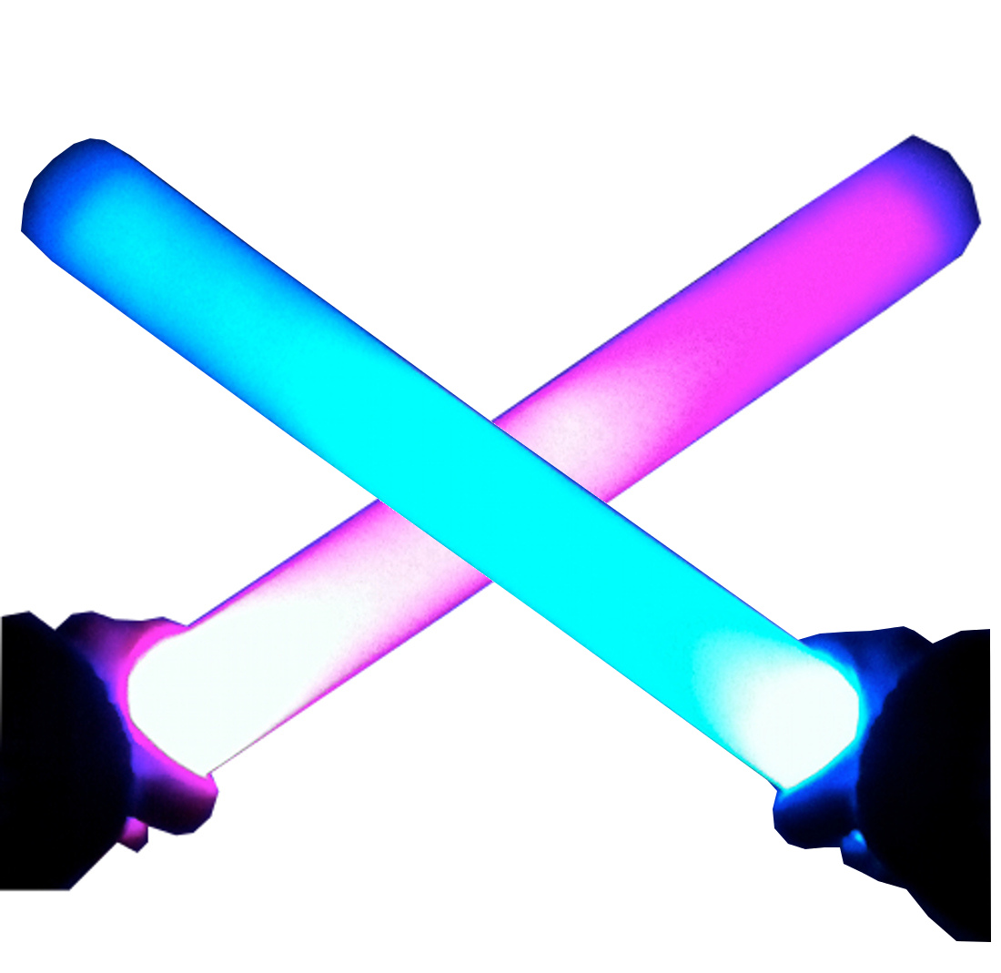 LED Glowstick Schaumstoff 40cm 6 Farbeffekte Leuchtstab Knicklicht